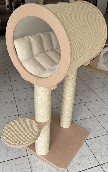 B-Ware Kratzbaum JR-02 aus Multiplex Buche | Katzenkratzbaum mit Sisalrolle | 140 cm